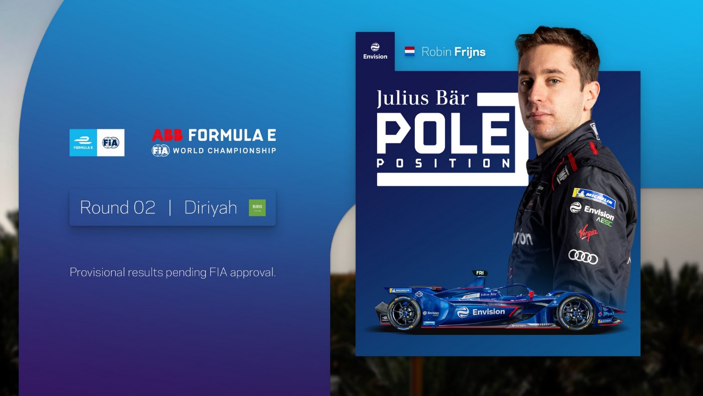 Featured image for “Formula E: Frijns seals pole whilst Mercedes-EQ and Venturi Racing remain in the garage”