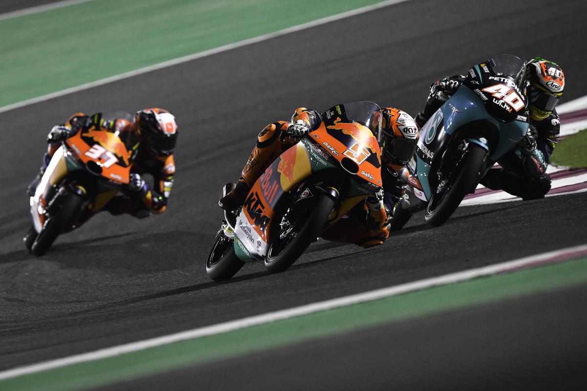Featured image for “Moto3: Jaume Masia Takes Qatar Win in Red Bull KTM AJO 1-2”