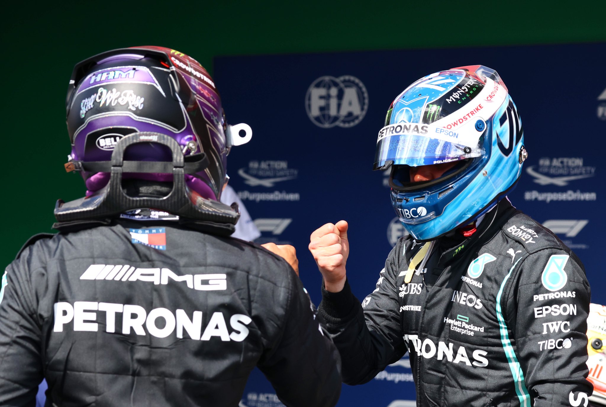 Bottas and Hamilton Afist bump