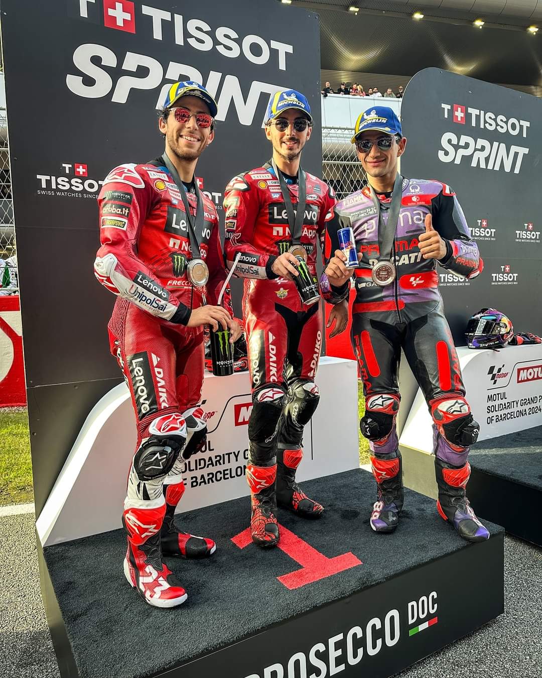 Featured image for “MotoGP: Pecco Bagnaia Keeps Title Hopes Alive in Solidarity GP Tissot Sprint”