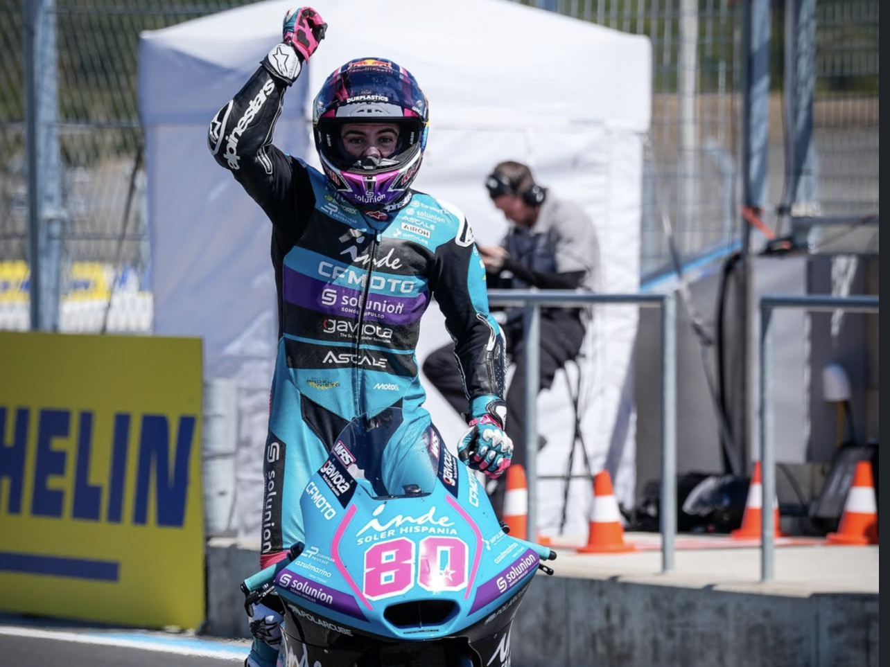Featured image for “Moto2: Rookie David Alonso steals the show to take maiden Moto2 victory in Michelin GP of Hungary”